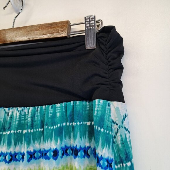 Alyx Colorful Print Ruched Waist Pull On Maxi Skirt Size XL - Picture 4 of 7